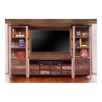 Sunset Multi-Color 4-Piece Entertainment Wall