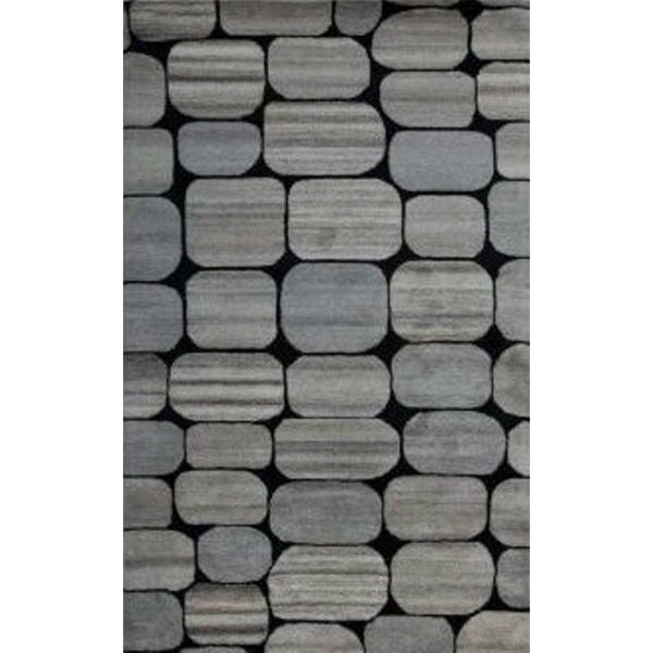 Picture of Black And Silver Hand-Tufted Contemporary Wool Rug