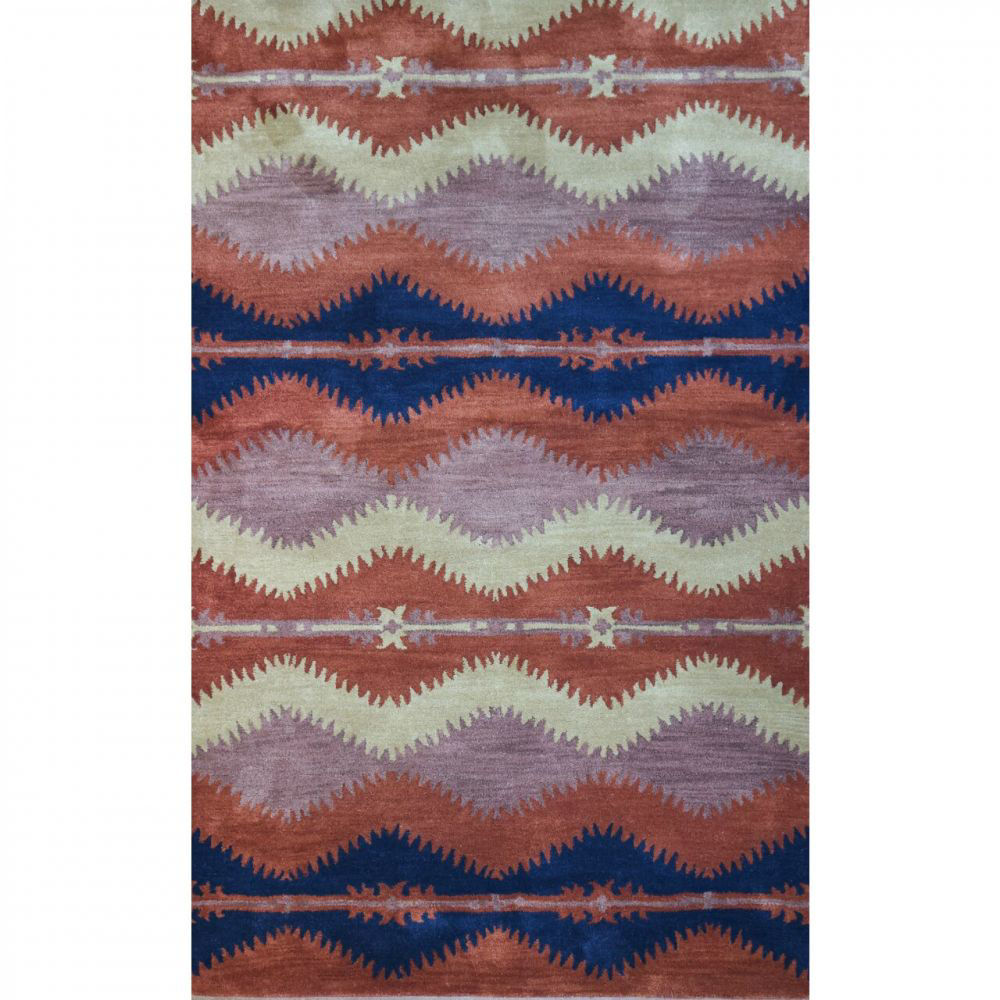 Chevron Rust Southwestern Tufted Wool Rug American Home Furniture Store and Mattress Center