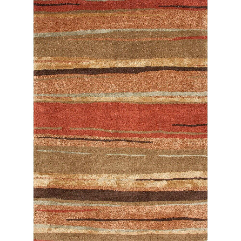 Rust And Brown Transitional HandTufted Wool Rug American Home