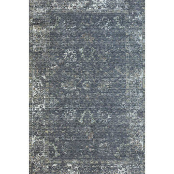 Dark Gray and Light Green Machine-Tufted Traditional Wool Rug