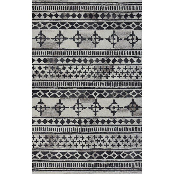 Picture of Black and Gray Hand-Tufted Southwest Wool Rug