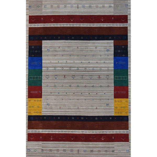 Multi-Colored Hand-Knotted Southwestern Wool Rug