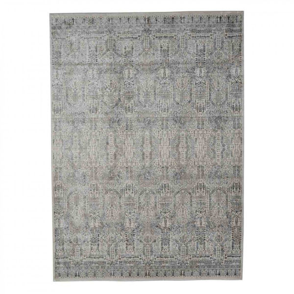Picture of Light Gray, Powder Blue and Olive Machine Tufted Polypropylene Rug