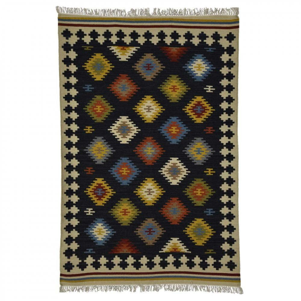 MultiColored Hand Woven Wool Rug American Home Furniture Store and