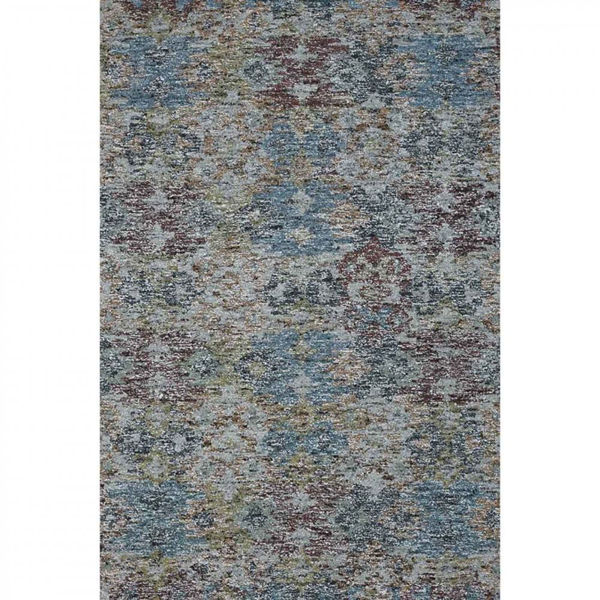 Picture of Multi-colored Blue, Gray, Red and Olive Hand Tufted Wool Rug