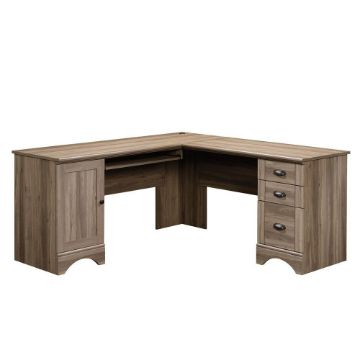 Harbor View Corner Computer Desk - Salt Oak