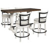 Valebeck Counter Table and 4 White Swivel Stools