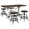 Valebeck Counter Table and 4 Swivel Stools