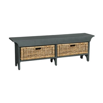 55" Bench with 2 Baskets - Light Blue