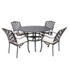 Paseo 5-Piece Outdoor Round Dining Set With Arm Chairs