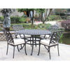 Paseo 5-Piece Outdoor Round Dining Set With Arm Chairs - Lifestyle