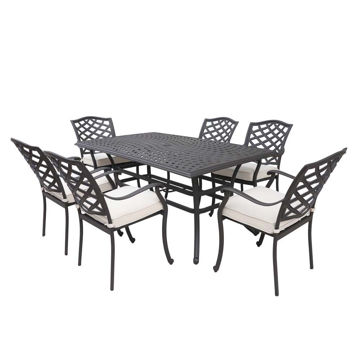 Paseo 7-Piece Outdoor Dining Set With Arm Chairs