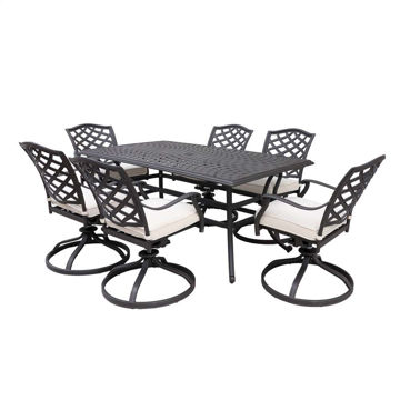 Paseo 7-Piece Outdoor Dining Set With Swivel Chairs