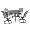 Paseo 5-Piece Outdoor Round Dining Set With Swivel Chair