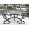 Paseo 5-Piece Outdoor Round Dining Set With Swivel Chair - Lifestyle