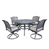 Picture of Silver Outdoor 5-Piece Dining Set With Four Swivel Chairs