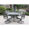Silver Outdoor 5-Piece Dining Set With Four Swivel Chairs - Lifestyle