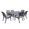 Silver Outdoor 7-Piece Dining Set With Six Arm Chairs