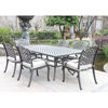 Silver Outdoor 7-Piece Dining Set With Six Arm Chairs - Lifestyle