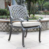 Silver Outdoor Dining Arm Chair - Lifestyle