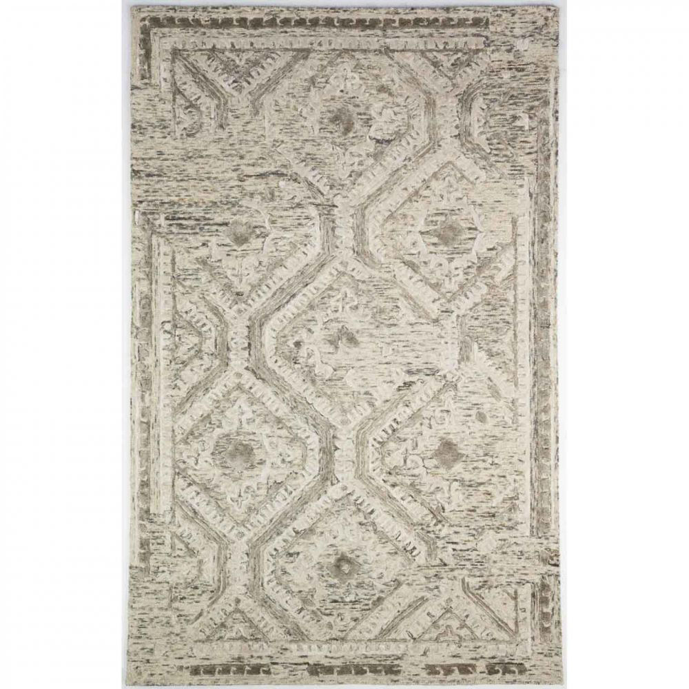 Hand Tufted Shag Polyester 5'x8' Area Rug Solid Gray White BBH Homes BBK00111