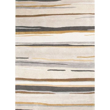 Picture of Ivory and Slate Transitional Hand-Tufted Wool Rug - 2' x 3'