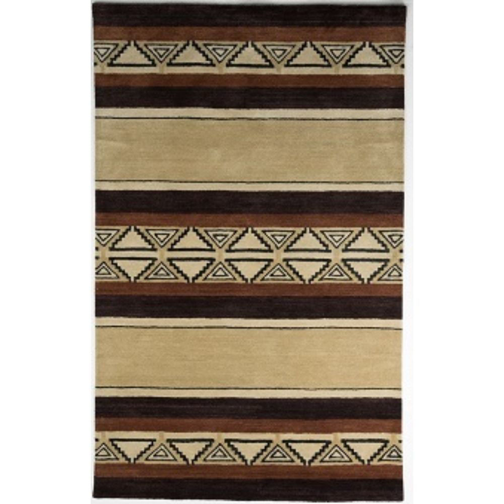 Tan and Brown HandTufted Southwest Wool Rug American Home Furniture