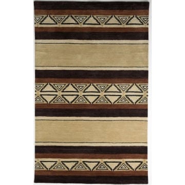 Picture of Tan and Brown Hand-Tufted Southwest Wool Rug