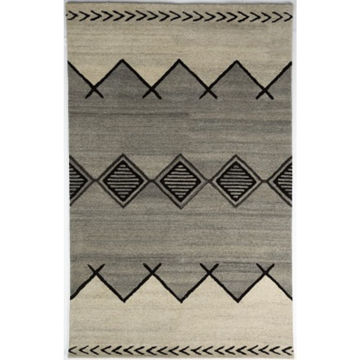 Picture of Gray and Ivory Hand-Tufted Southwest Wool Rug