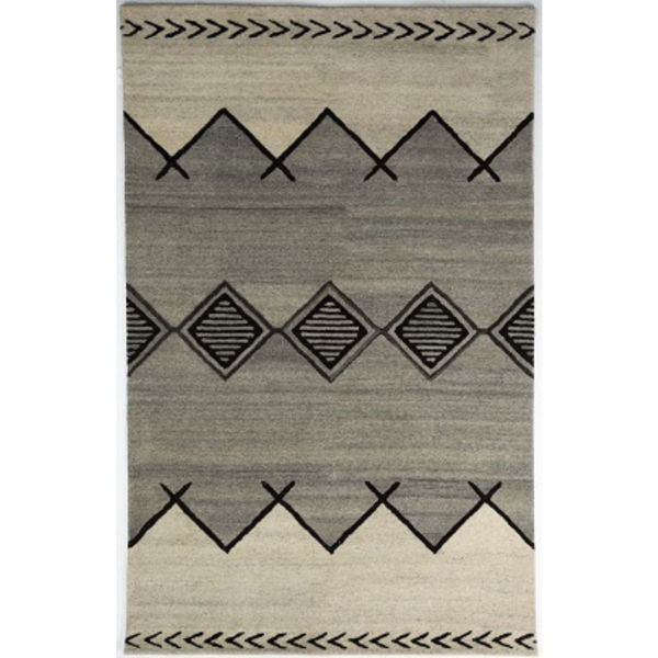 Gray and Ivory HandTufted Southwest Wool Rug American Home Furniture