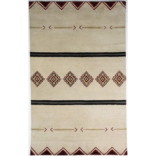 Ivory and Beige HandTufted Southwest Wool Rug American Home