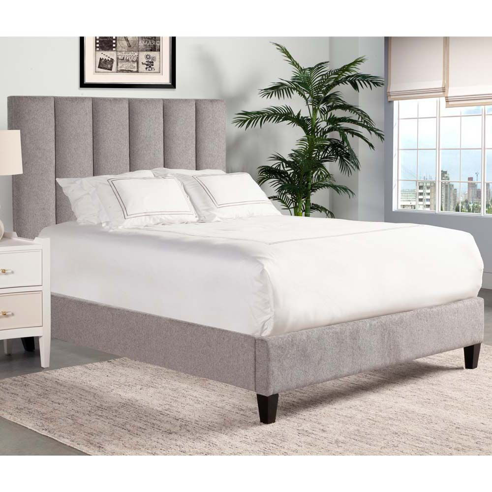 Avery Upholstered Bed Gray American Home Furniture Store and