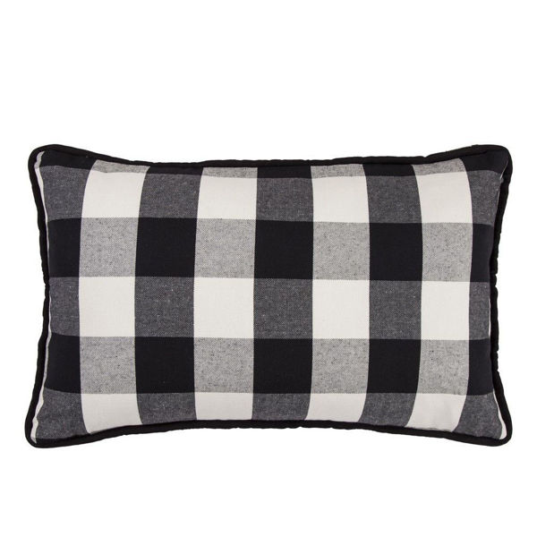 gray buffalo check pillow