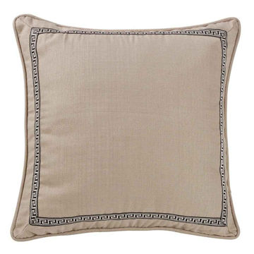 Picture of Augusta Greek Key Trim Linen Euro Sham