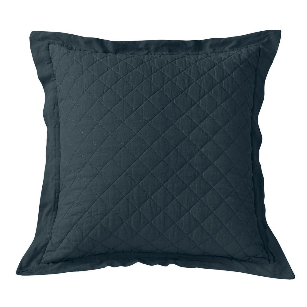 Diamond Linen Quilt Euro Sham Navy American Home Furniture Store