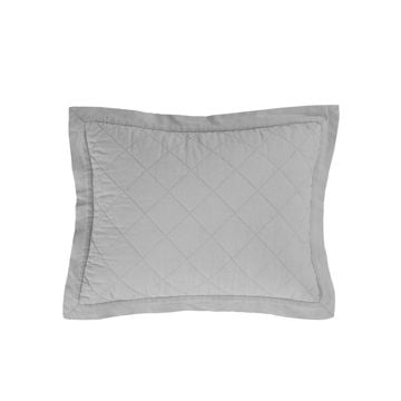 Picture of Diamond Linen Quilted Boudoir Pillow - Gray