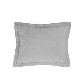 Picture of Diamond Linen Quilted Boudoir Pillow - Gray