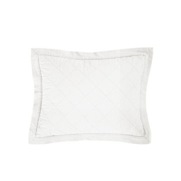 Picture of Diamond Linen Quilted Boudoir Pillow - White