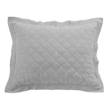 Picture of Diamond Linen Quilted Sham - Gray