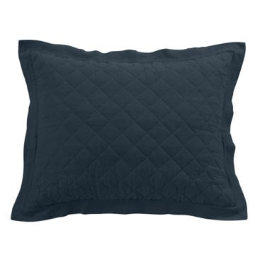 Picture of Diamond Linen Sham - Navy - King