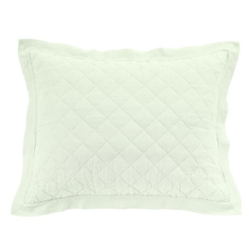 Picture of Diamond Linen Quilted Sham - Seafoam - King