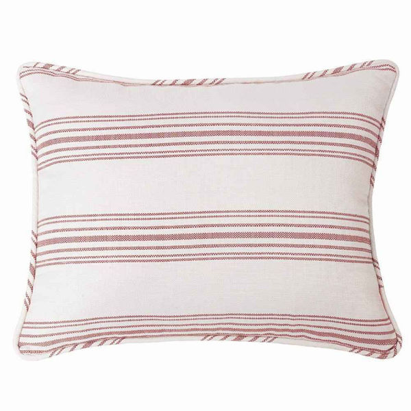 Picture of Prescott Stripe Pillow Sham Pair - Red - King