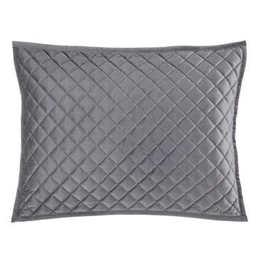 Picture of Velvet Diamond Quilted Sham - Pair - Gray - King