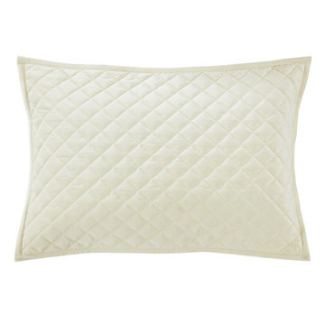 Picture of Velvet Diamond Quilted Sham - Pair - Cream - Stand