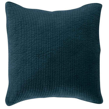 Picture of Stonewashed Cotton Quilted Velvet Euro Sham - Blue
