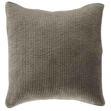 Picture of Stonewashed Cotton Quilted Velvet Euro Sham - Taupe