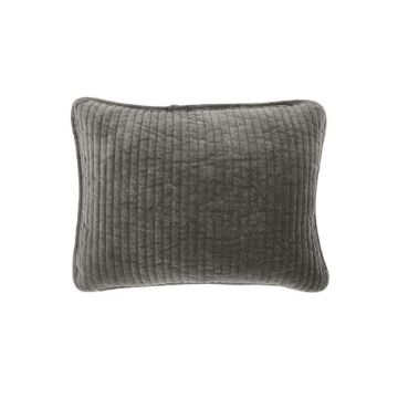 Picture of Stonewashed Cotton Velvet Boudoir Pillow - Gray