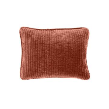 Picture of Stonewashed Cotton Velvet Boudoir Pillow - Salmon