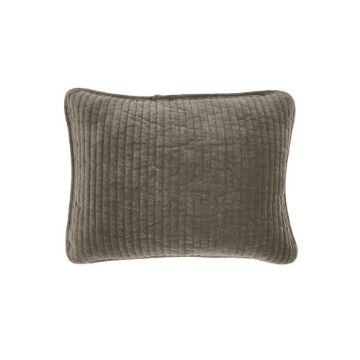 Picture of Stonewashed Cotton Velvet Boudoir Pillow - Taupe